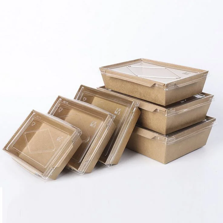 Noodle Take out Boxes, Kraft Paper Made Meal Pail Food Container for Fried Chicken Fruit Vegetable