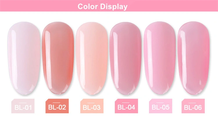 Private Logo 2019 Popular Long Lasting Crystal Nude Jade Pink Color Nail Gel Polish Vanish Kit