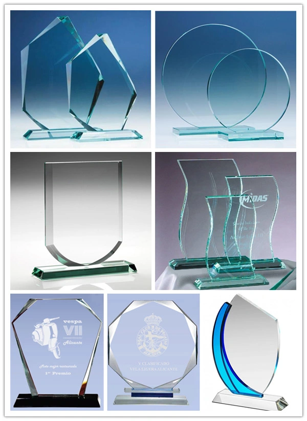 Round Shape Jade Green Crystal Glass Award and Trophy