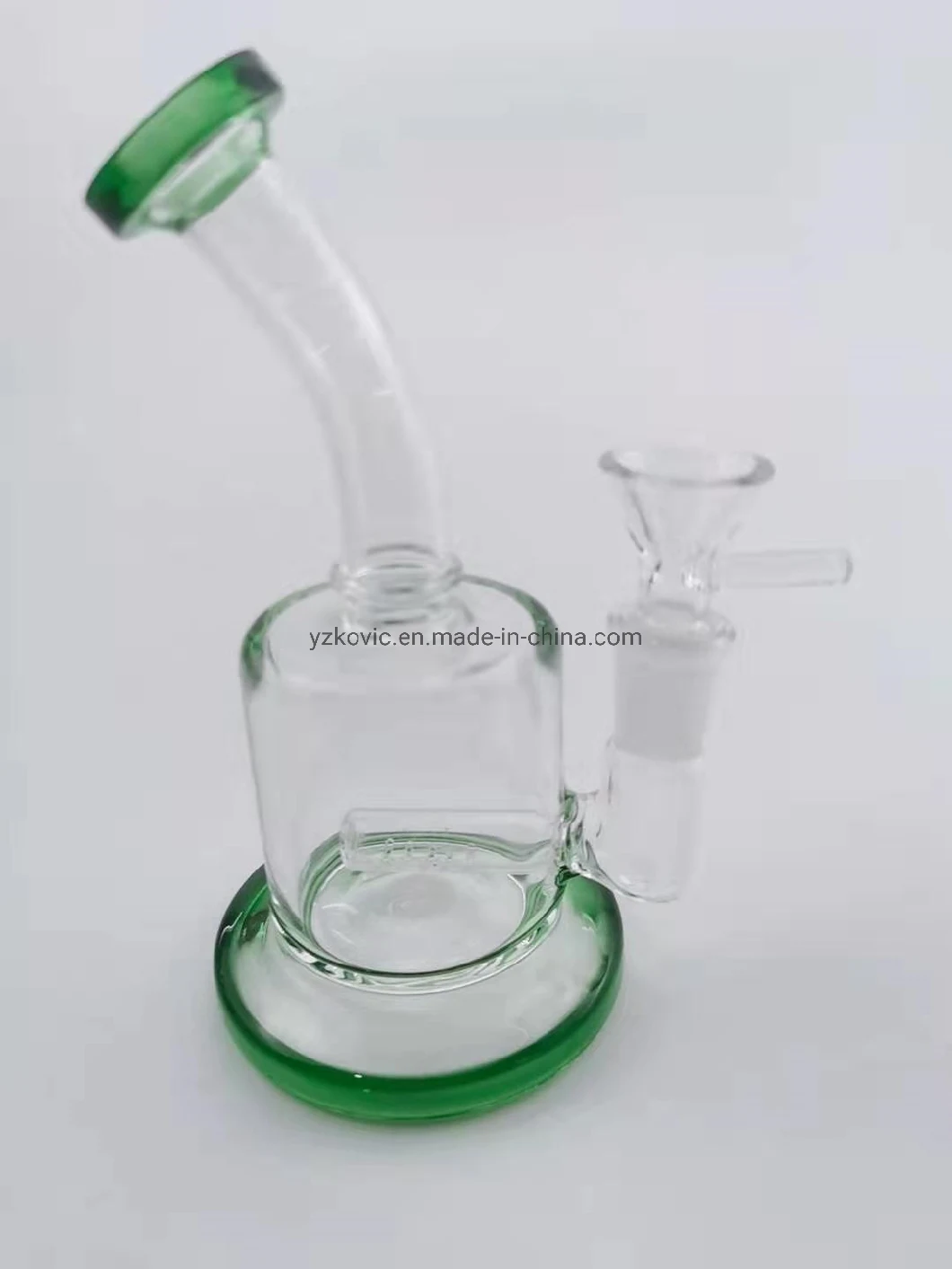 6 Inchs Glass Water Pipe 14mm Joint Green Thick Bottom Smoking Pipe Glass Water Pipe