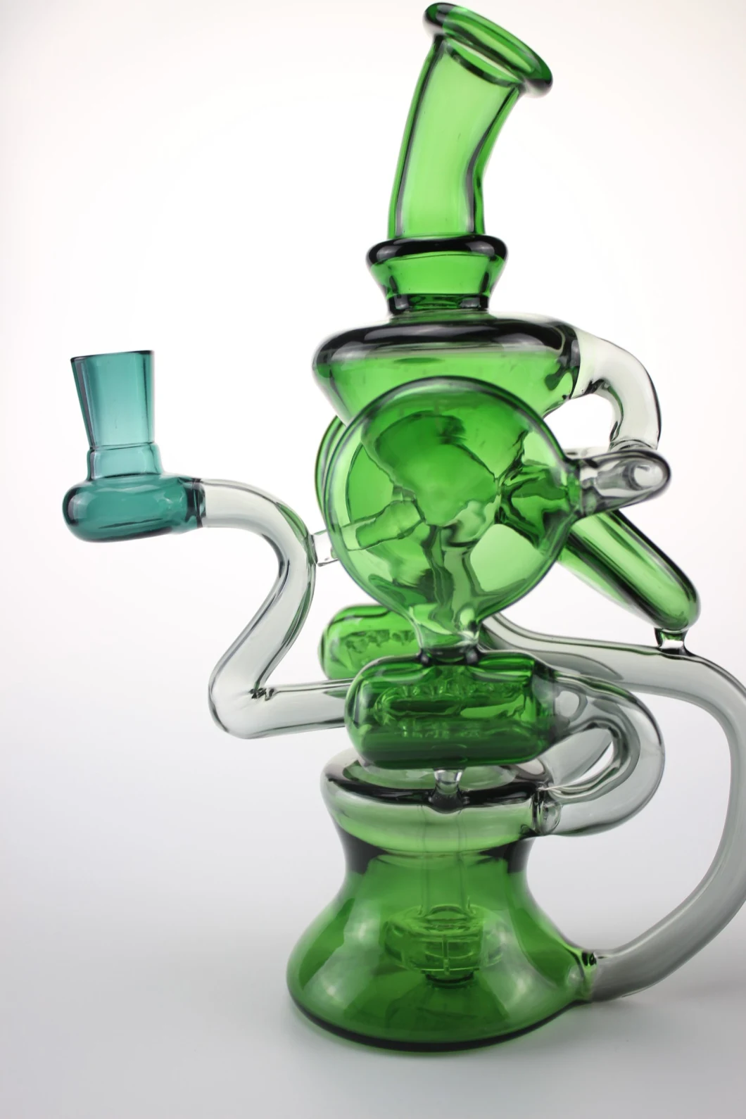 2019 New Design Glass Water Pipe Healthy Glass DAB Rigs Glass Smoking Recycler with Good Function