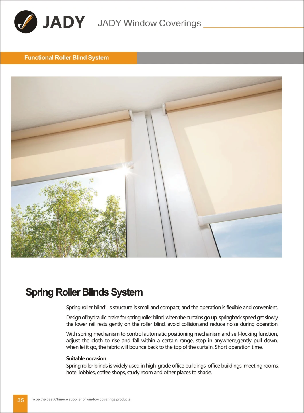 New Design High Qualit Spring Rolls Blinds Components System