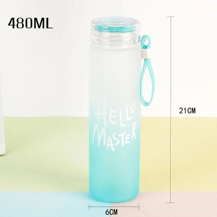 Clear & Frost My Bottle Water Glass Bottle Wide Mouth Colored Cap 480ml 2020