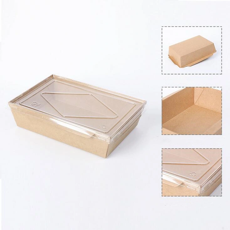 Noodle Take out Boxes, Kraft Paper Made Meal Pail Food Container for Fried Chicken Fruit Vegetable