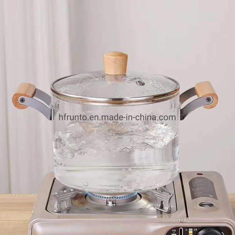 High Quality Transparent Glass Cooking Pot Kitchen Glass Cooking Pot