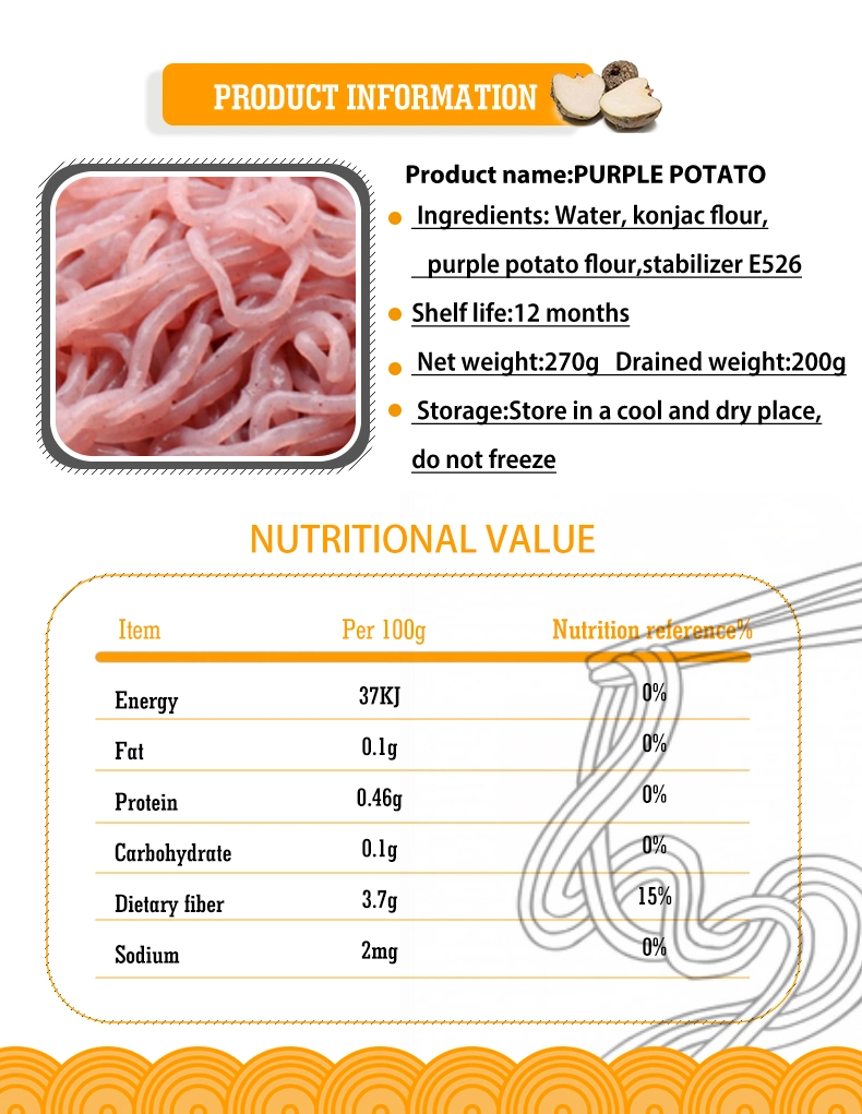 Low Energy Ready to Eat Instant Noodle Purple Potato Noodle