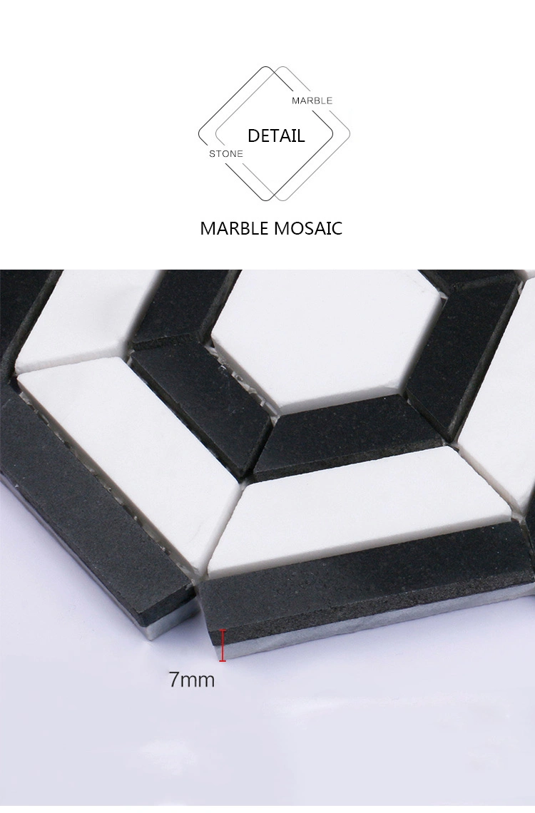 Black Jade Marble Greek Crystal Marble Mosaic Tile Hexagon Mosaic Marble Mosaic 24X24 Tiles