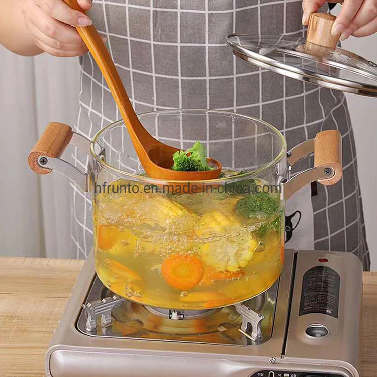 High Quality Transparent Glass Cooking Pot Kitchen Glass Cooking Pot