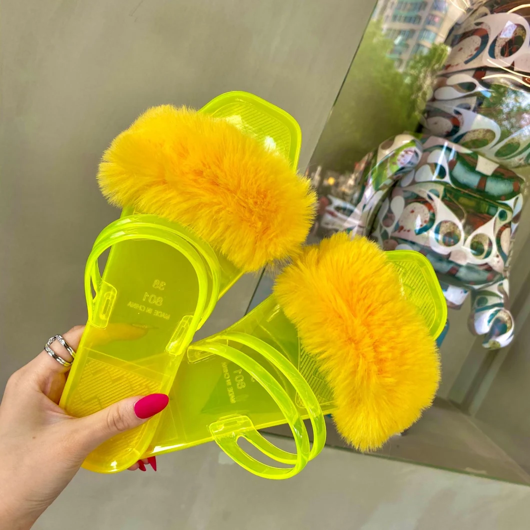 Hot Sale Transparent Clear Slides Slippers PVC Transparent Slippers Flat Sandals for Women