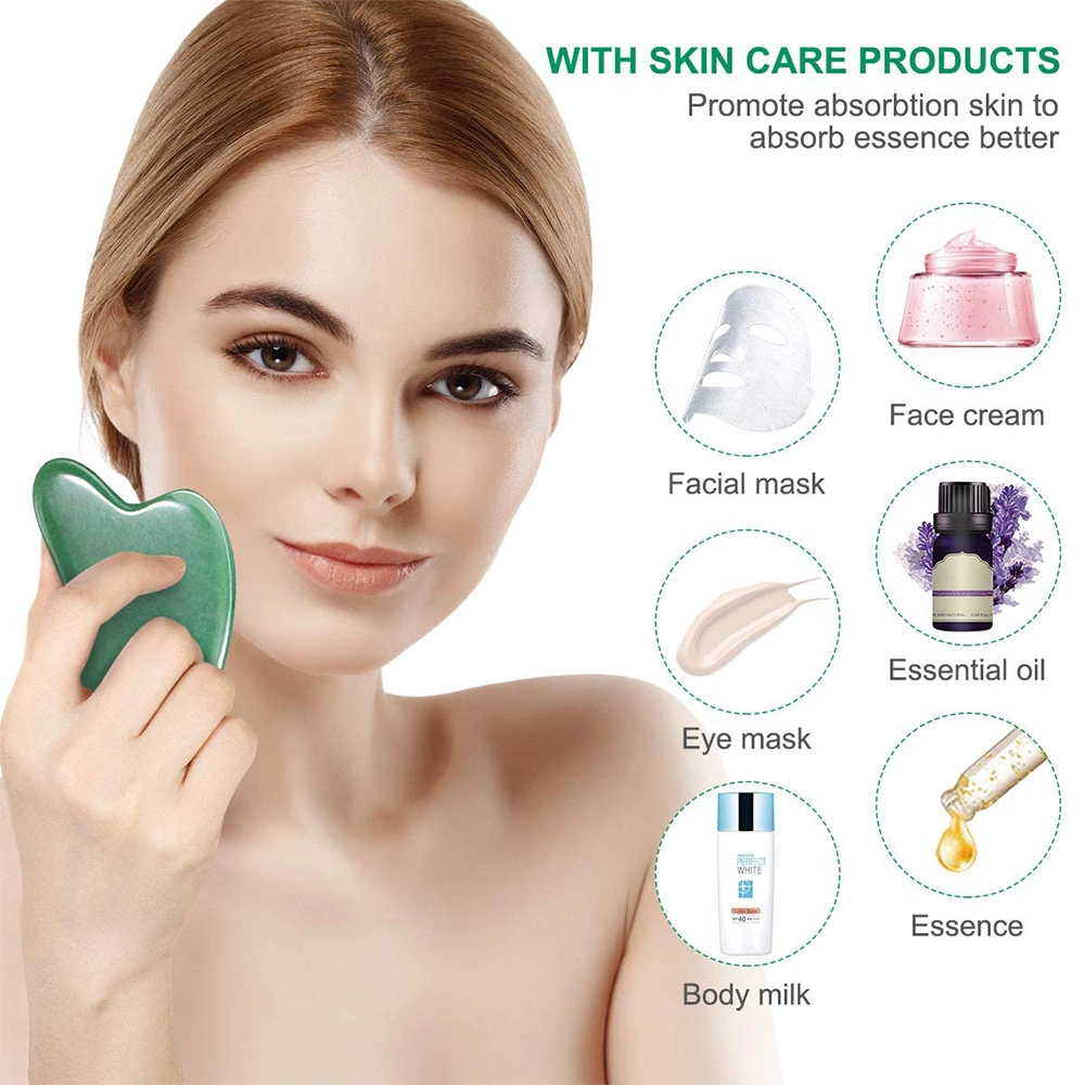 100% Natural Crystal Jade Roller Massage Facial Crystal Healing Stones Face Roller Gua Sha Tool Set