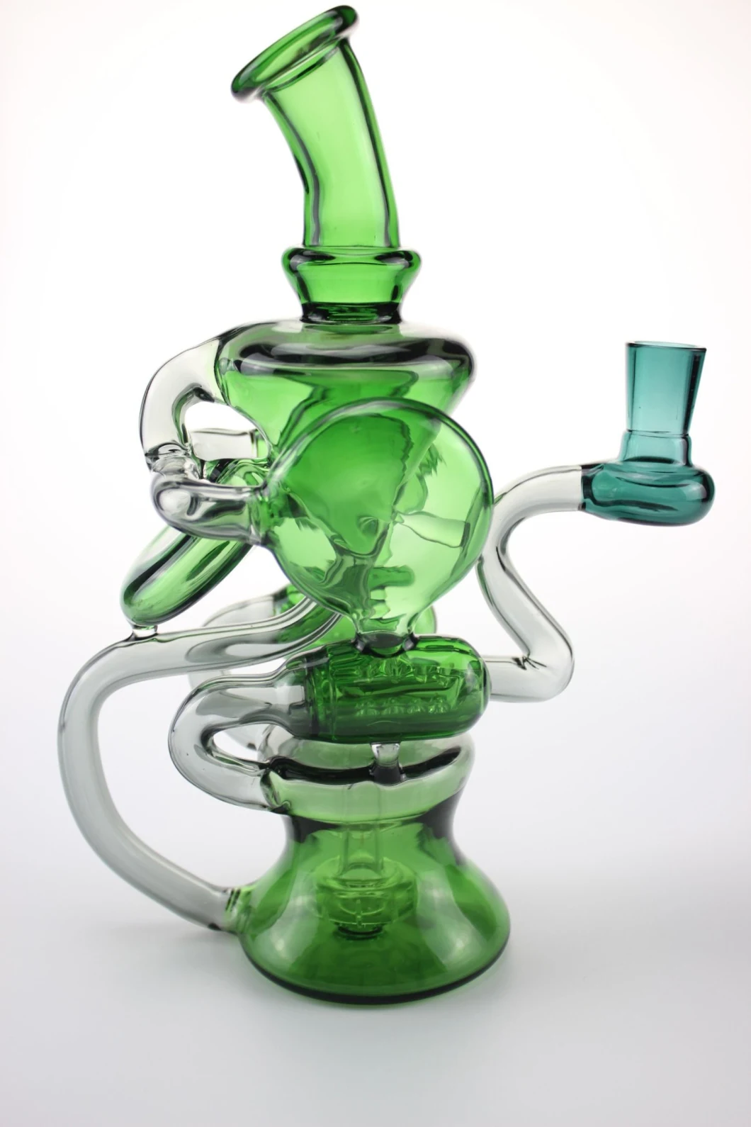 2019 New Design Glass Water Pipe Healthy Glass DAB Rigs Glass Smoking Recycler with Good Function