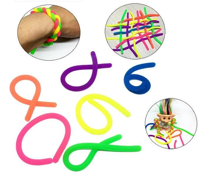 Stretchy Jelly String Noodles Thin Rubber Fidget Sensory Toys