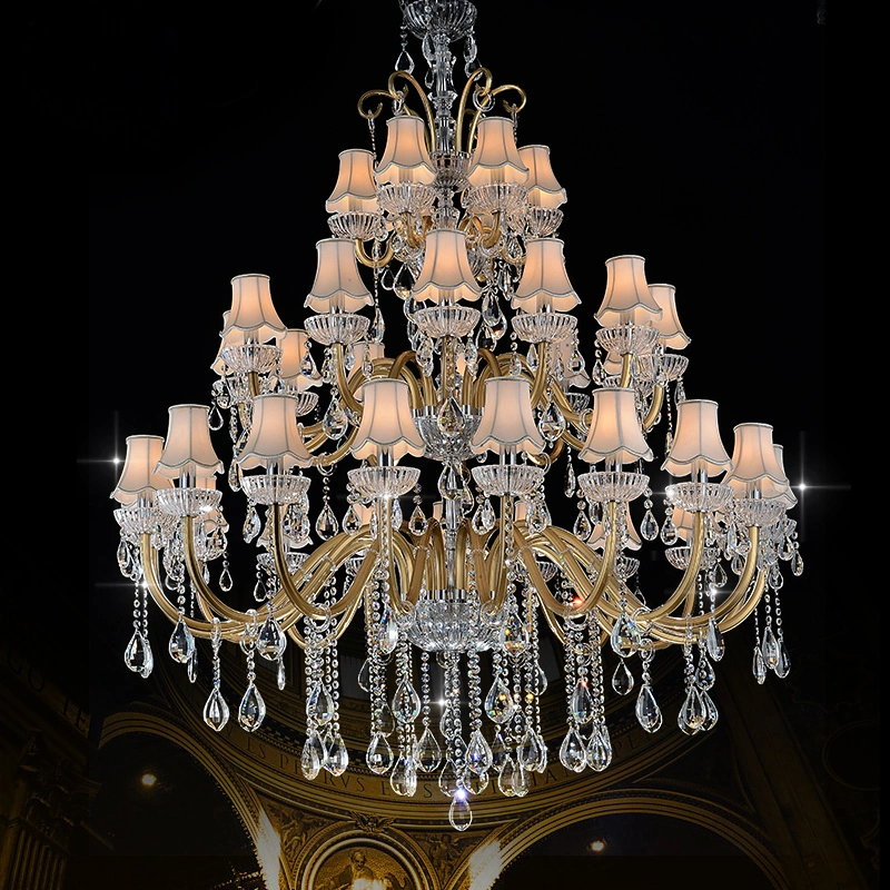 Large Crystal Lustre Art Glass Attractive Large Lobby Chandelier (WH-CY-102)