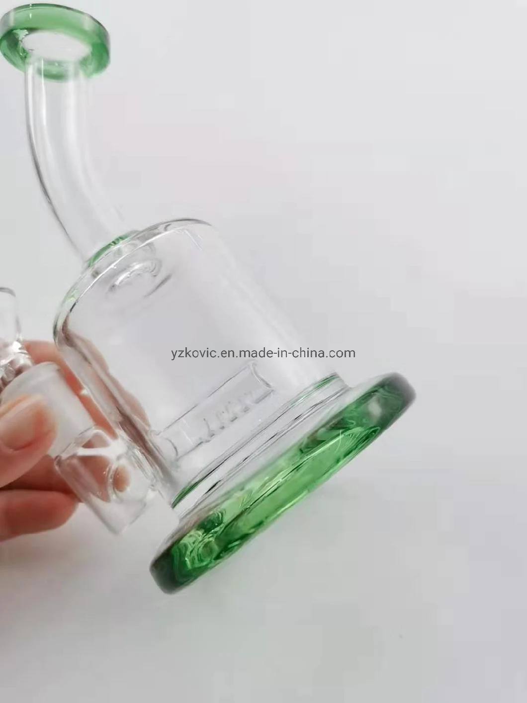 6 Inchs Glass Water Pipe 14mm Joint Green Thick Bottom Smoking Pipe Glass Water Pipe