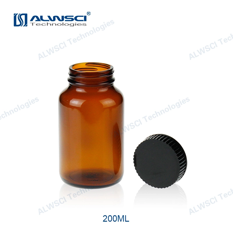 Alwsci Wide Mouth 100ml 38-400 Wide Mouth Amber Glass Bottle