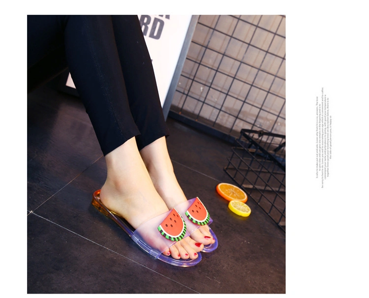 Cheap Wholesale Summer Fruit Jelly Home 2020 Women Slides Footwear Flat House Fashion Clear Jelly Fruit Slide Sandals Slippers