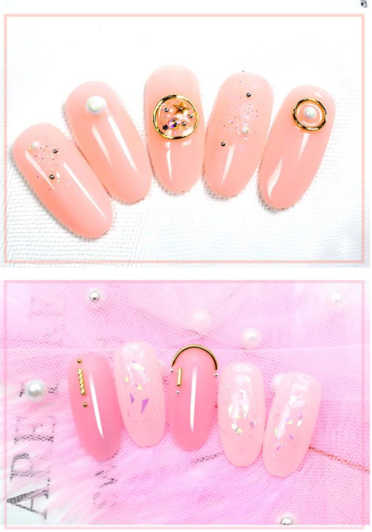 Private Logo 2019 Popular Long Lasting Crystal Nude Jade Pink Color Nail Gel Polish Vanish Kit