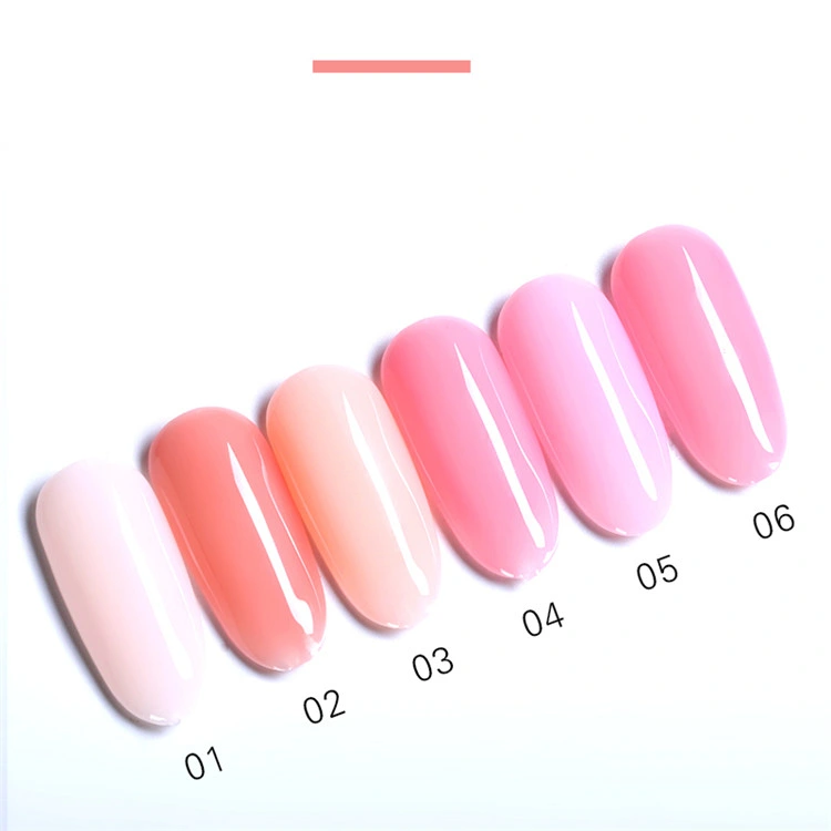 Private Logo 2019 Popular Long Lasting Crystal Nude Jade Pink Color Nail Gel Polish Vanish Kit