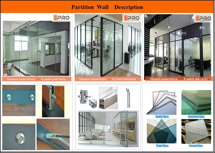 Hot Attractive Price Sound Insulation Wide Range Office Glass Partition