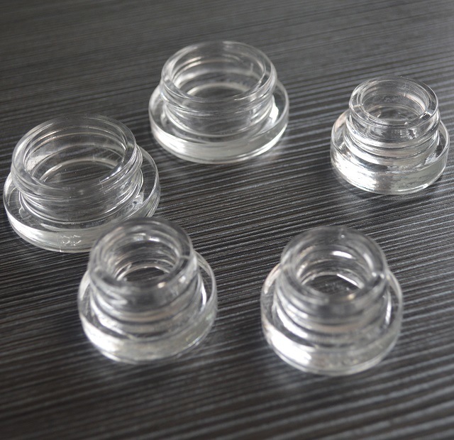 Child-Resistant 5ml Round Clear Container Glass Bottles Thick Wall Glass Jar with Plastic Childproof Cap