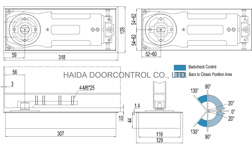 HD King Double Spring High Quality Glass Door Control Floor Spring