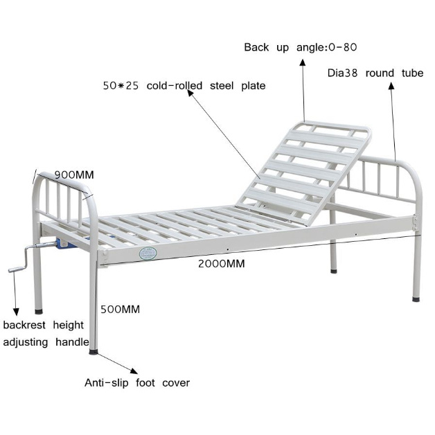 Steel Metal Medical Care Bed for Patient