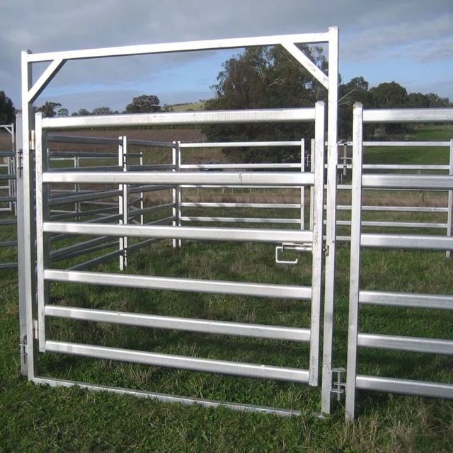 Heavy Duty Metal Oval Rail Cow Fence Panels for Au Market