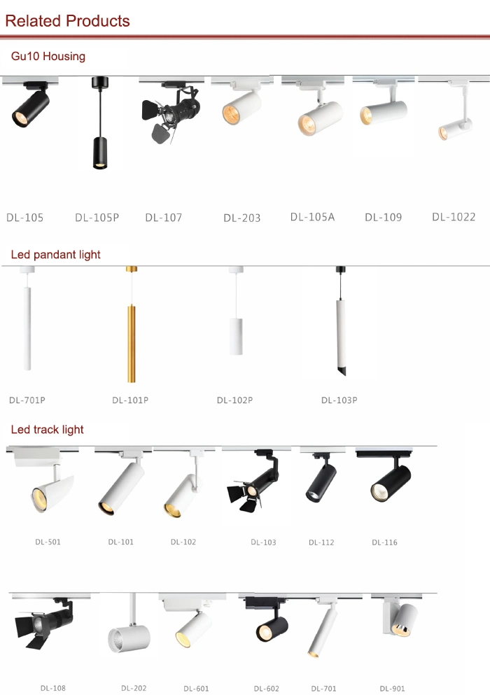 350 Degree Adjustable 2 Wire Adaptor Track Rail System Spotlight Surface LED Rail Lamp