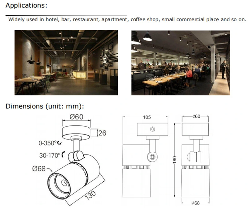 8W 11W 15W Track Mounted Spotlights Linear Magnetic Rail COB LED Track Light