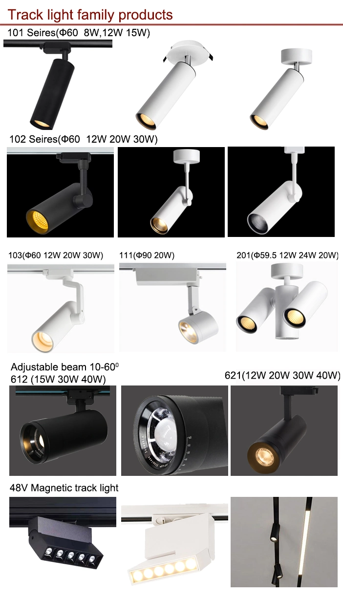 350 Degree Adjustable 2 Wire Adaptor Track Rail System Spotlight Surface LED Rail Lamp