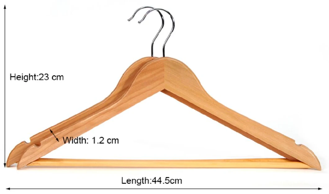 Shenone 5 Star Luxury Hotel Anti Theft Cloth Wooden Suit Hanger with Clip