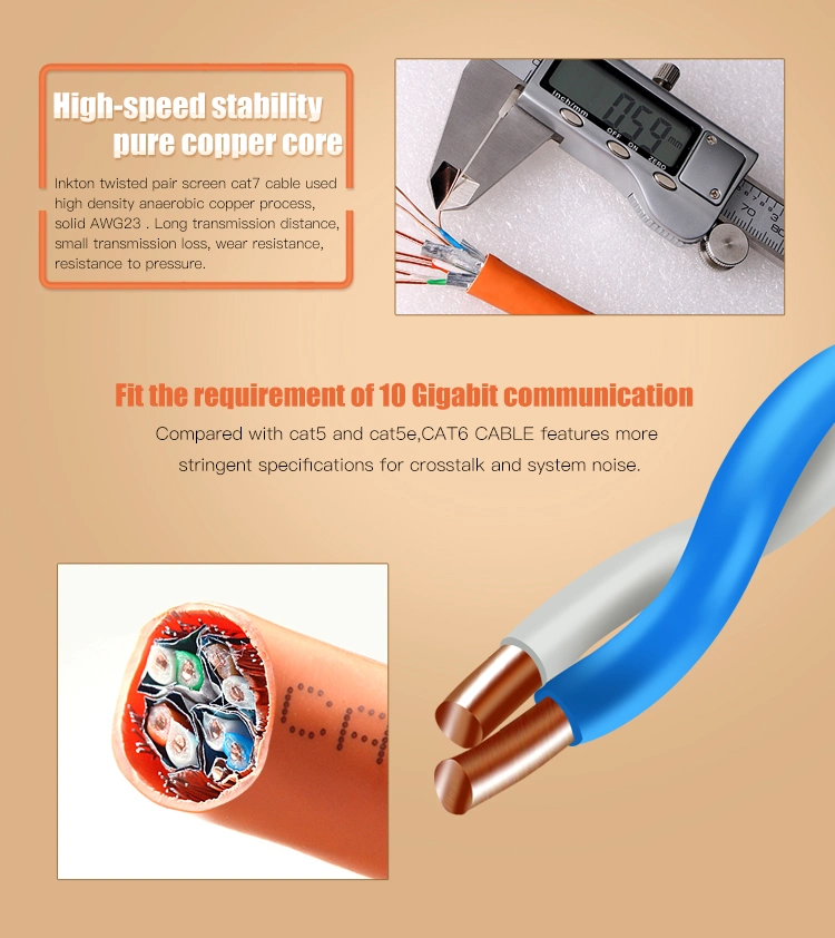 Cat7 Rail Network Cable Fast Transmission Full Copper Cat 7-Kabel