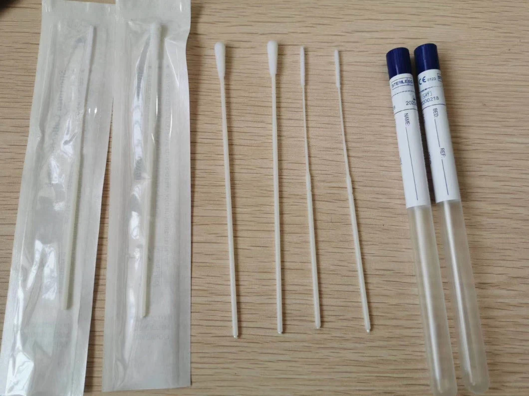 Disposable Sterile ABS Stick Virus Sampling Sample Collection Nasal Throat Flocked Swab with Tube