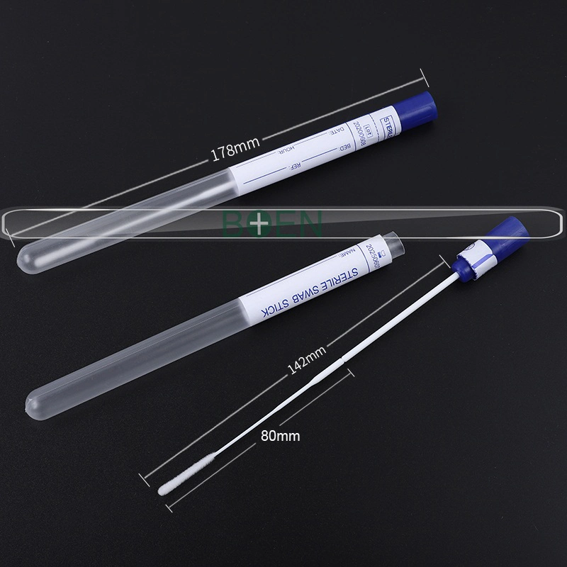 Nasopharyngeal Flocked Sampling Swab Medical Nylon Nasal Swab with Transport Tube