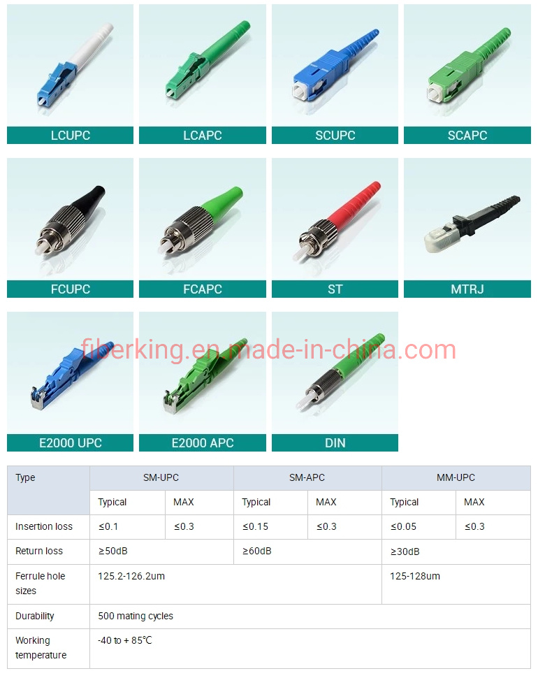 LC APC 0.9mm 2.0mm 3.0mm LC Fiber Optic Fast Connector