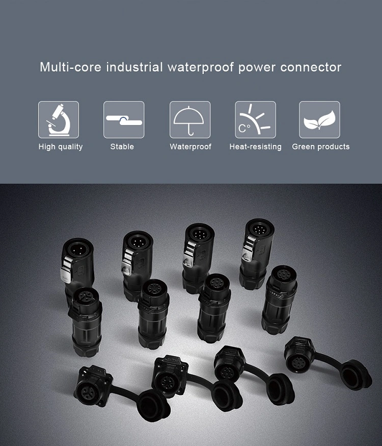 4pin Male and Female Cable Waterproof Connector for LED Infrared Industrial