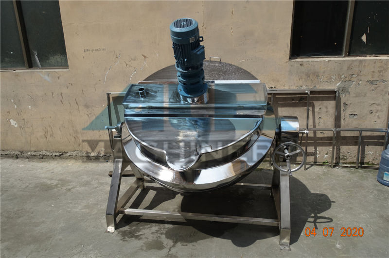 Stainless Steel Steam Jacket Kettle with Agitator 500 Liter Steam Jacketed Cooking Kettle