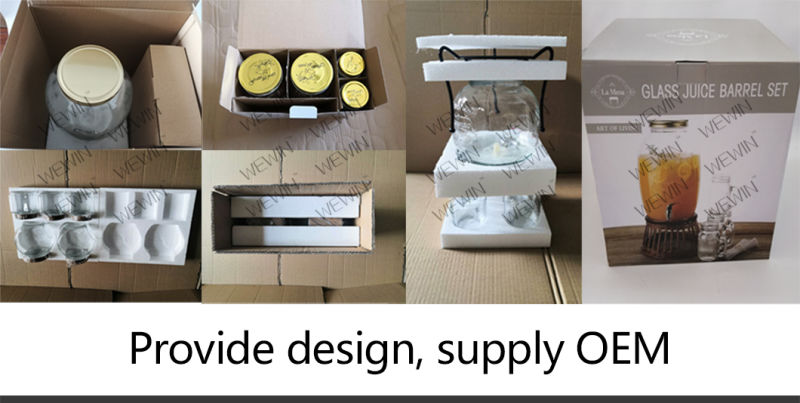 Daily Use Product Kitchen Glass Ware Water Dispenser Glass Pot-Kettle with Color Box Packaging Glass Bottle Glass Ware Glass Pot & Kettle