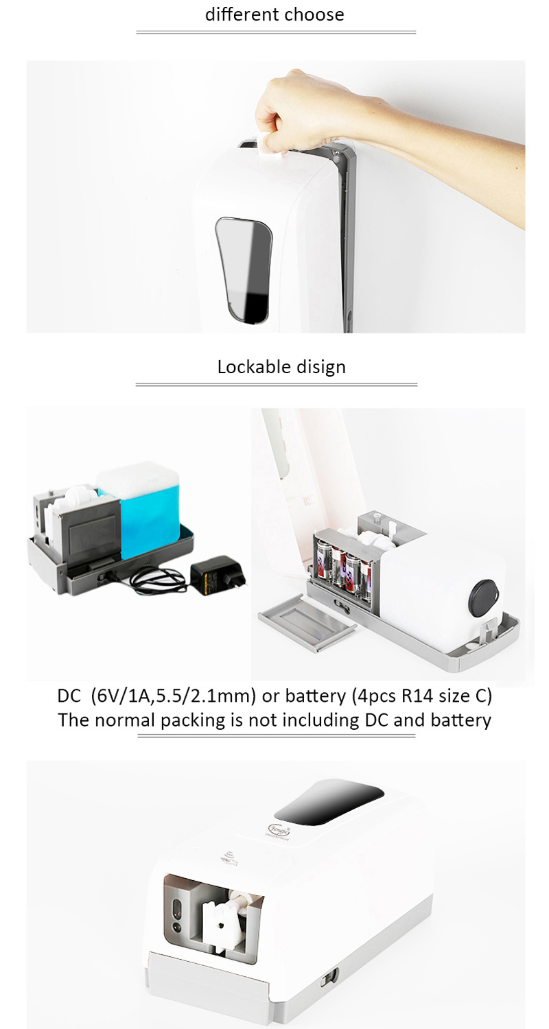 Public Place Lockable Refillable Automatic Sensor Spray Soap Dispenser