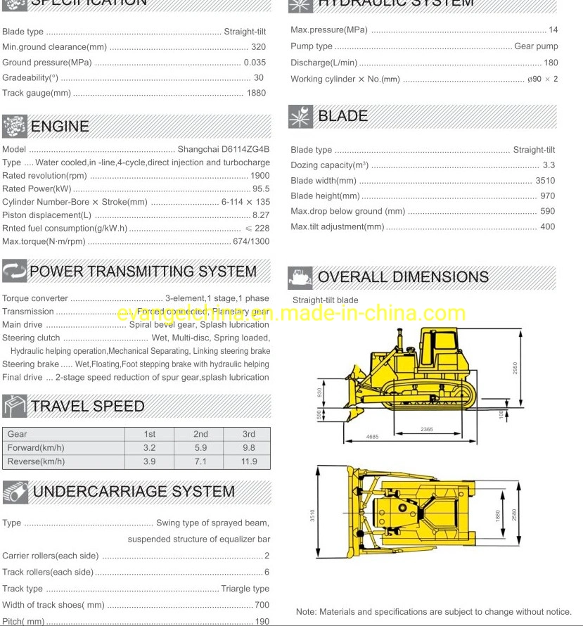 Shantui 130HP Wetland Crawler Bulldozer SD13s with Rear Ripper