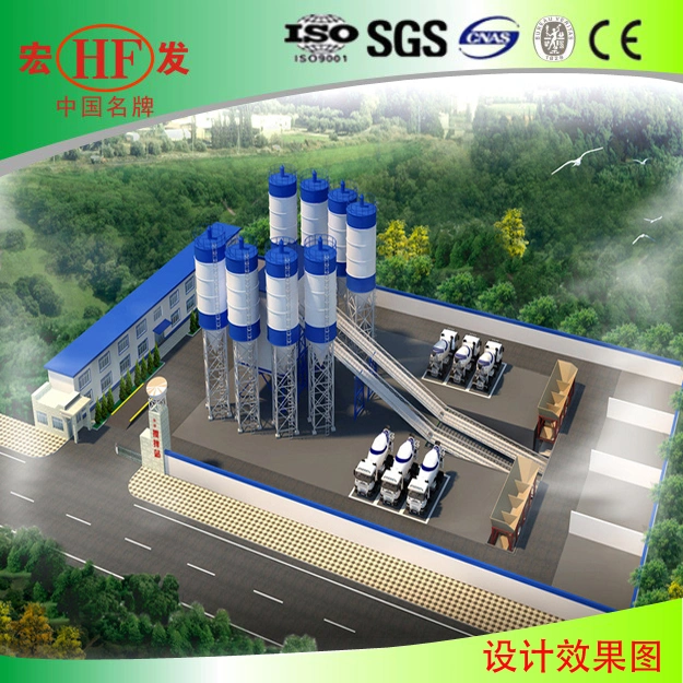 Hongfa 25cbm, 50cbm, 90cbm, 120cbm, 180cbm Per Hour Concrete Batching Plant Concrete Mixing Plant