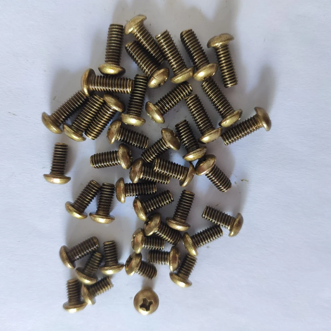 ISO7045 DIN 7985 M4 M5 Brass Fasteners Cross Recessed Pan Head Machine Screw