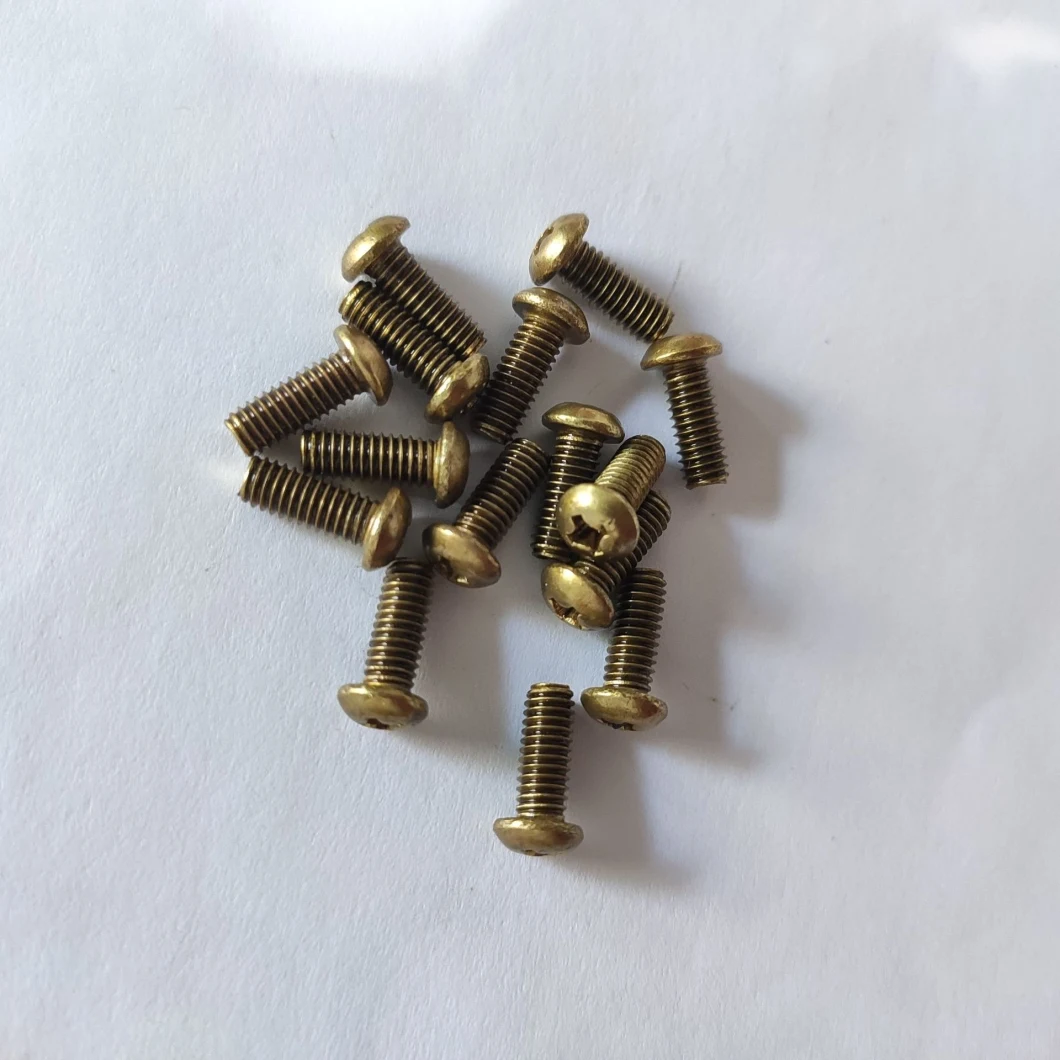 ISO7045 DIN 7985 M4 M5 Brass Fasteners Cross Recessed Pan Head Machine Screw