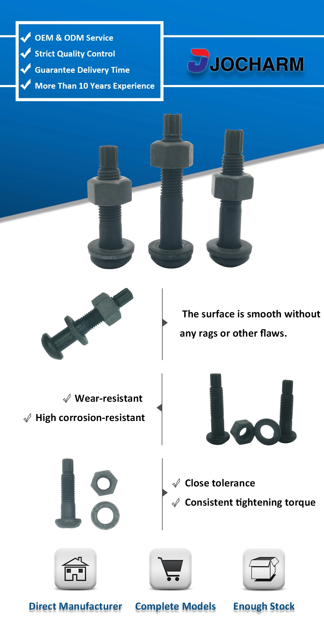 M24 Tc Bolt Torshear Type Round Head Bolt Fastener