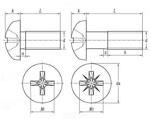 ISO7045 DIN 7985 M4 M5 Brass Fasteners Cross Recessed Pan Head Machine Screw