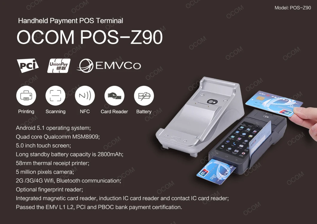 Z90 4G Mobile Receipt Printer Handheld WiFi POS Terminal