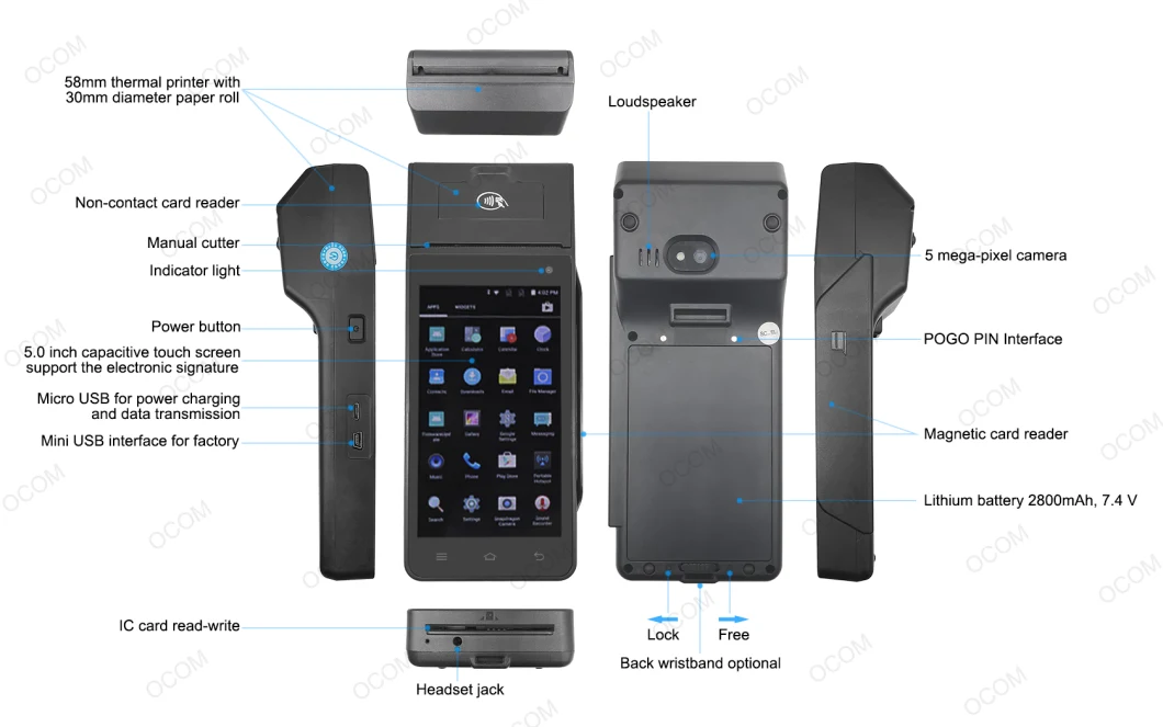 Z90 4G Mobile Receipt Printer Handheld WiFi POS Terminal