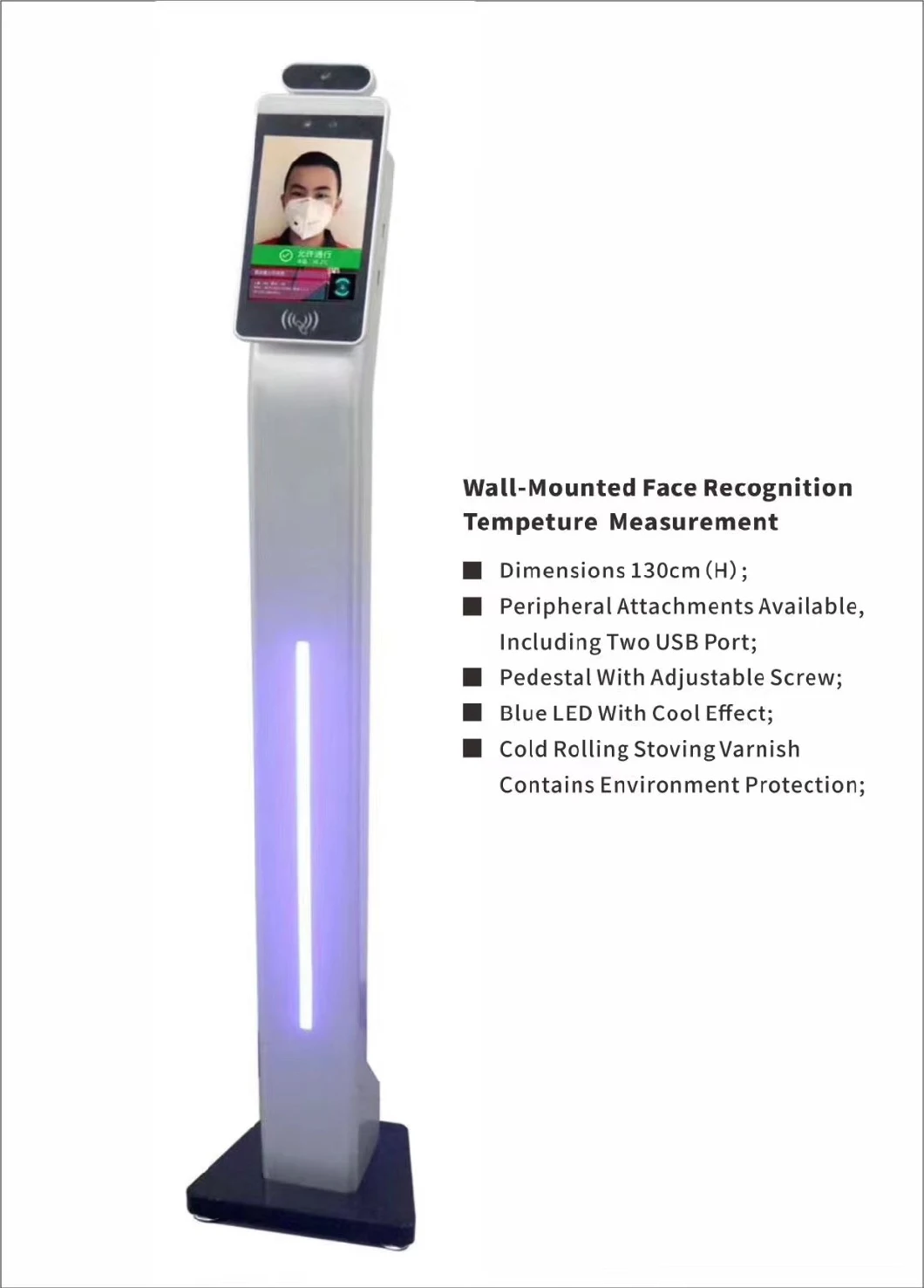 8 Inch Face Recognition Infrared Thermal Imaging Temperature Detection Biometric Device Access Control System