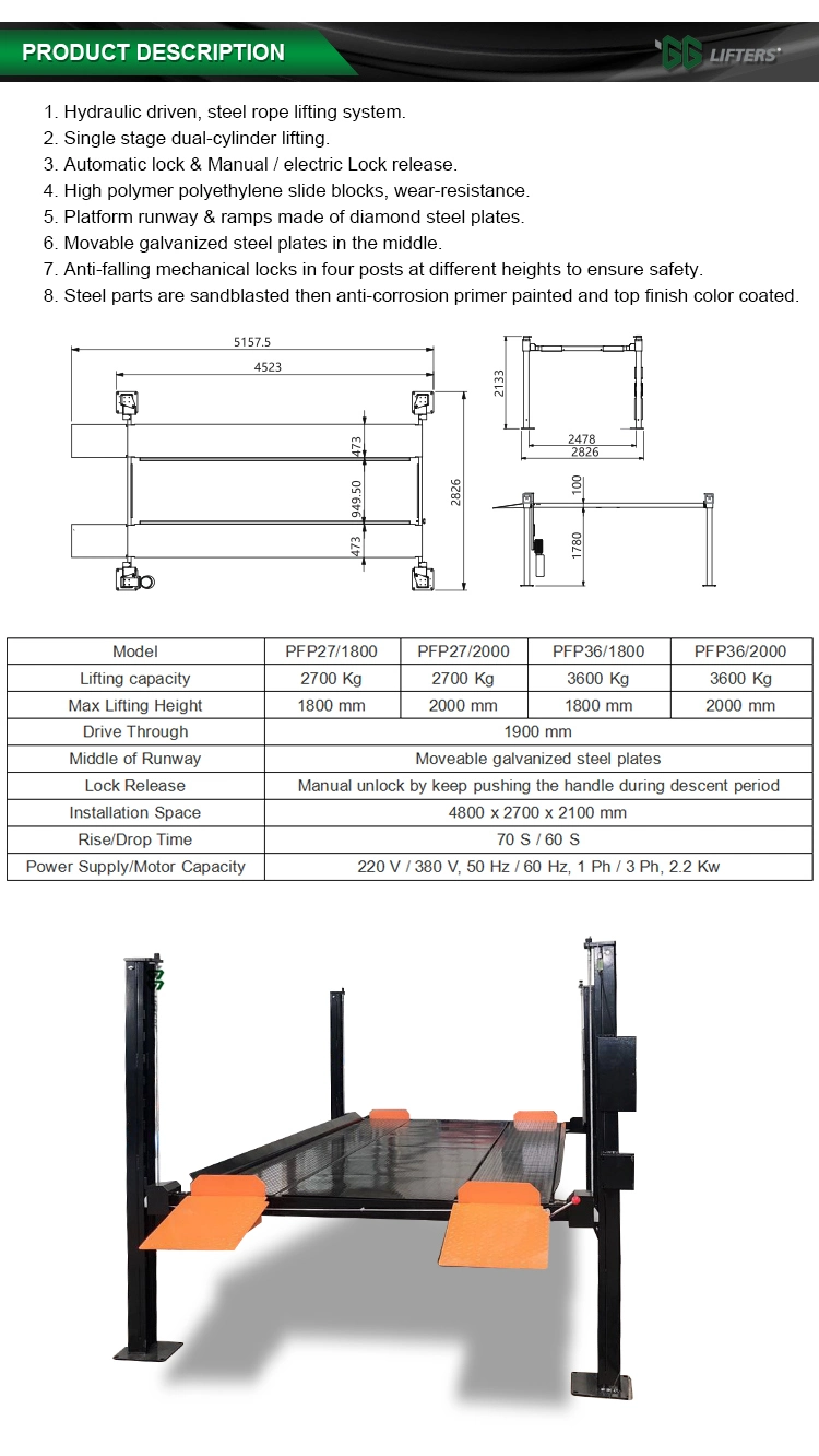 parking machine car parking system/parking smart system/hydraulic home lifts