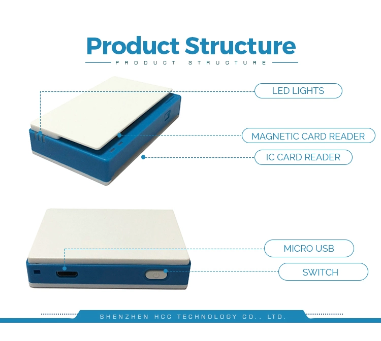 EMV OEM Magnetic and Contact IC Bluetooth Mobile Credit Card Reader (MPR100)